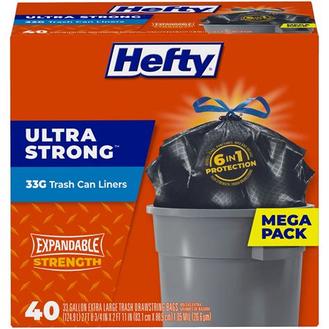 hefty 40 count trash bags